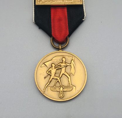 Sudetenland Medal With Prague Castle Bar And Presentation Box