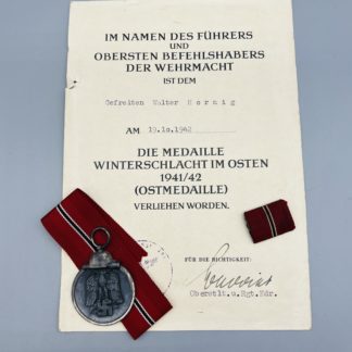 Eastern Front Medal Set & Certificate