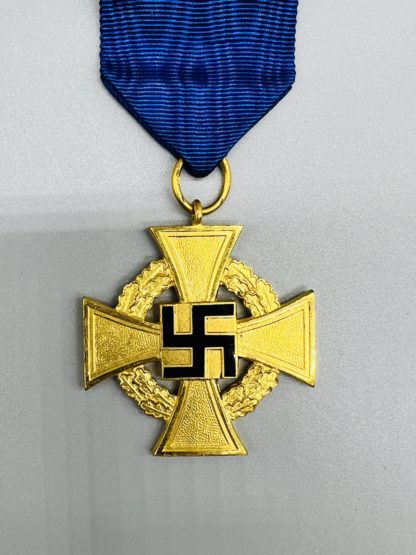 National Faithful Service Medal, with swastika, and blue ribbon