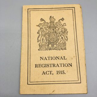 National Registration Act Card, Front Cover