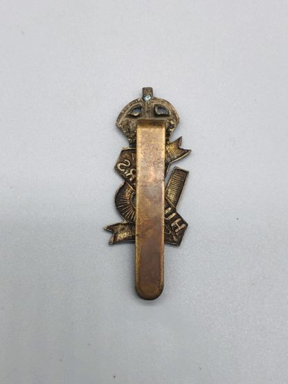 13th Hussars Cap Badge, Reverse with slider