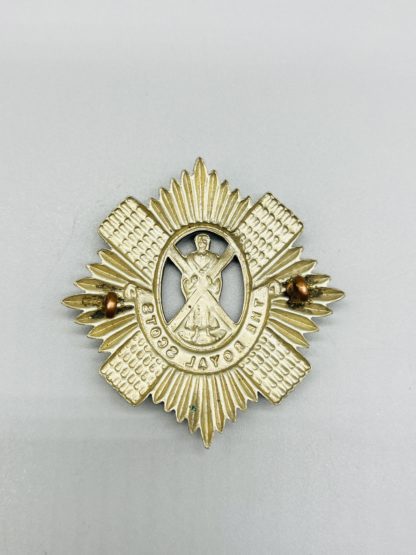 The Royal Scots Cap Badge, reverse with lugs