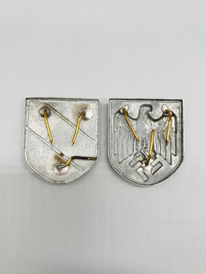 DAK Wehrmacht Pith Helmet Badges, with pins on reverse