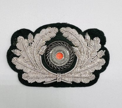 Heer Officer's Visor Cap Insignia, embroidered in silver bullion