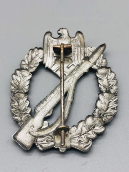Early Infantry Assault Badge Silver By B.H. Mayer, Reverse Hollow Back