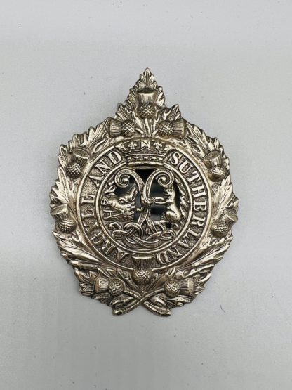 The Argyll and Sutherland Highlanders Cap Badge, white metal construction