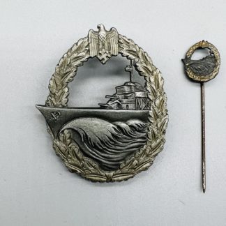 Kriegsmarine Destroyer Badge by S.H.u.Co With Tie Pin