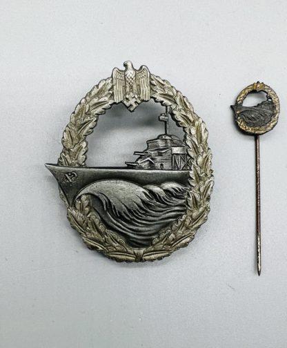 Kriegsmarine Destroyer Badge by S.H.u.Co With Tie Pin