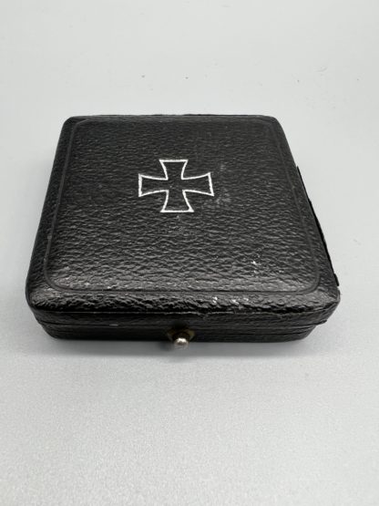 Iron Cross EK1 Case, covered in black leatherette, with iron cross embossed on the lid