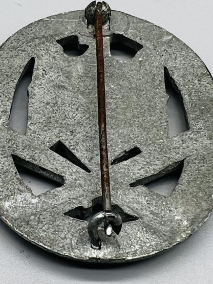 General Assault Badge By Rudolf Karneth, with crimped ball hinge, and round wire catch