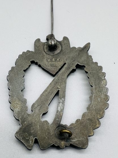 Infantry Assault Badge Bronze, reverse with ball hinge, marked M.K. 6