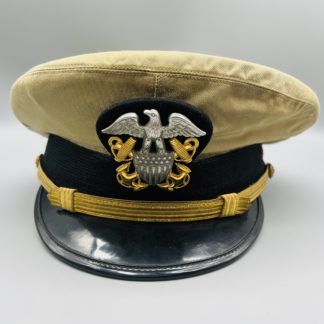 U.S. Navy Officer's WW2 Visor Cap Khaki Cotton