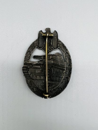 Panzer Assault Badge Bronze By C.E. Juncker, reverse hollow version