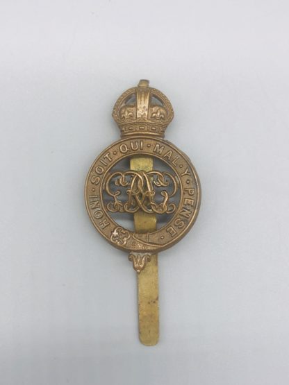 Grenadier Guards Pagri Badge, reverse with long slider, stamped with maker's mark Firmin London