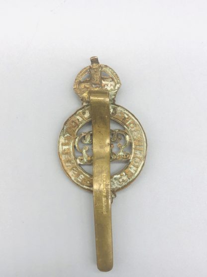 Grenadier Guards Pagri Badge, reverse with long slider, stamped with makers mark Firmin London