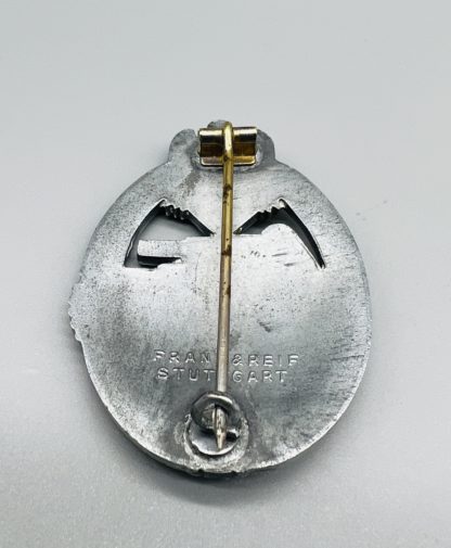 Panzer Assault Badge Silver, reverse stamped with makers mark Frank & Reif
