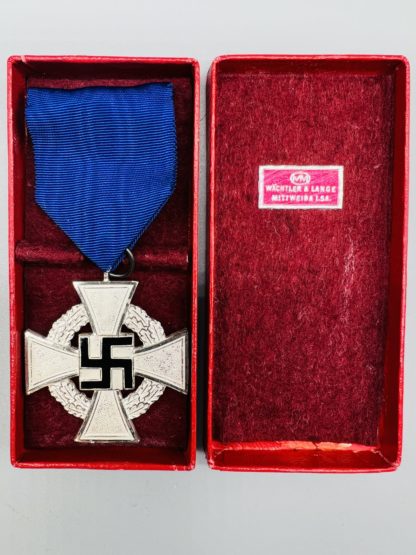 National Faithful Service Medal 25 Years Cased by WÄCHTLER & LANGE, MITTWEIDA