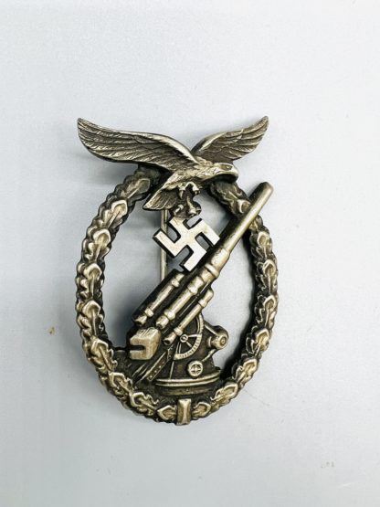 Luftwaffe Flak Badge, constructed in tombak by C.E. Juncker