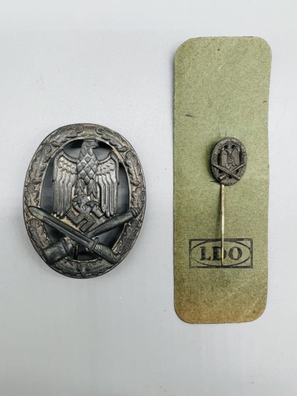 General Assault Badge By Meybauer, with miniature pin