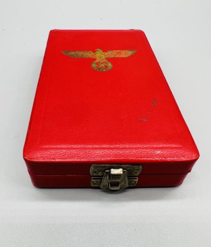 Order Of The German Eagle Medal presentation case, covered in red leatherette