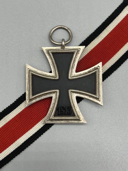 Iron Cross 1939 EK2, reverse images complete with ribbon