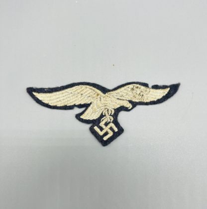 Luftwaffe Breast Eagle, embroidered on blue woolen backing