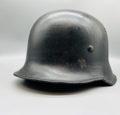 German M34 Fire Police Helmet, painted black