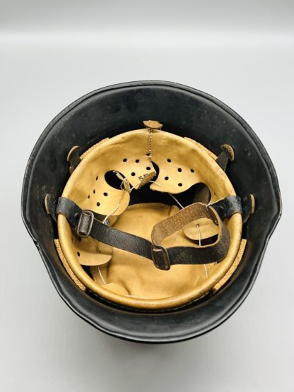 German M34 Fire Police Helmet, interior liner and chin strap