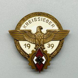 HJ Kreissieger Badge 1939 In Bronze By AG THAM GABLONZ aN