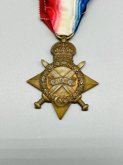 British 1914-1915 Star Medal, awarded Private E.V. Rathbone
