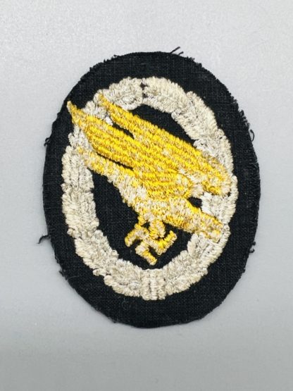 WW2 Luftwaffe Fallschirmjäger Cloth Badge, reverse image