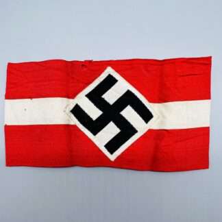 A genuine WW2 German Hitler Youth cloth Armband, with a small hole above the swastika.