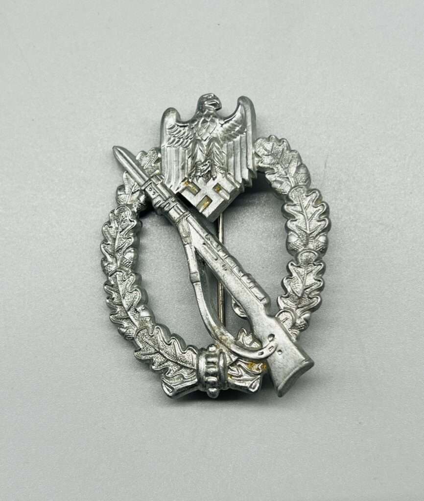 WW2 German Infantry Assault Badge Silver Pillow Crimp Variant