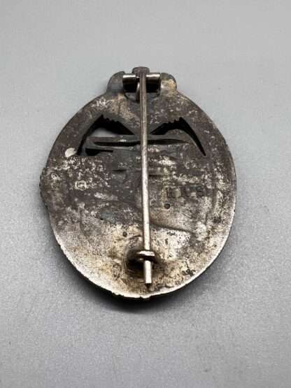 A WW2 German Panzer Assault Badge in Silver the reverse is marked R.R.S for Rudolf Richter & Sohn.