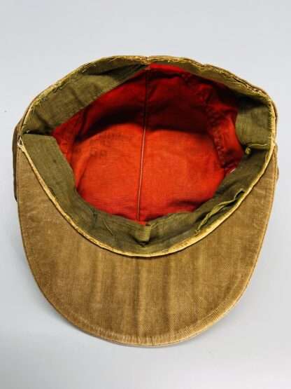 A WW2 German DAK M41 Tropical Field Cap, with red cotton lining.