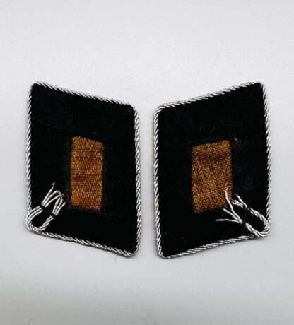 A WW2 set of German Luftwaffe Collar Tabs RLM Construction Division, reverse image.
