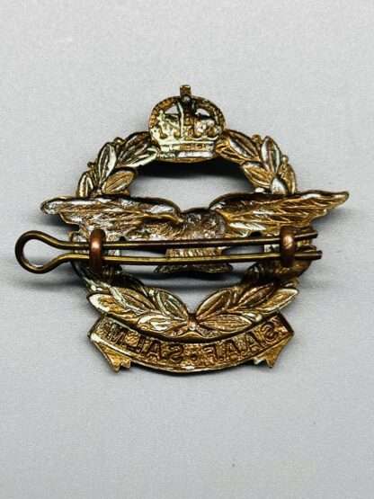 South African Air Force Officers Cap Badge, reverse with lugs.