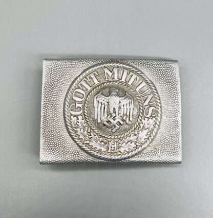 A WW2 German Heer EM/NCO's Belt Buckle two part construction, constructed in aluminium.