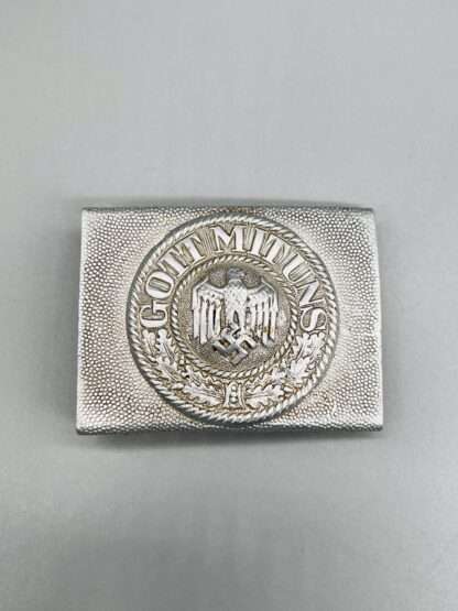 A WW2 German Heer EM/NCO's Belt Buckle two part construction, constructed in aluminium.