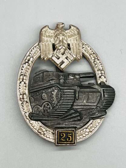 A WW2 German Panzer Assault Badge In Silver 25 By JFS.