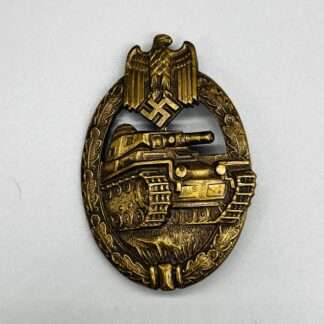 A very early WW2 Panzer Assault Badge Bronze by Karl Wurster, constructed in tombak.