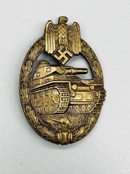 A WW2 German Panzer Assault Badge Bronze By Wurster.