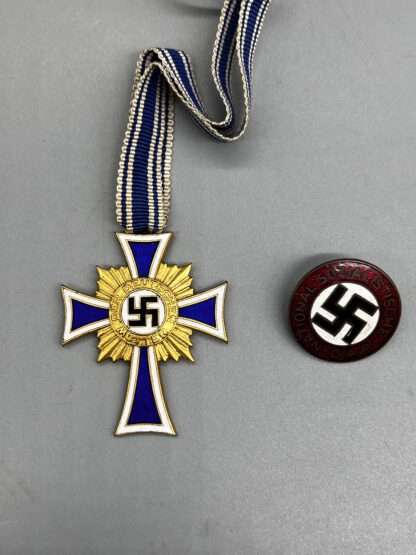 A WW2 German Mother's Cross Gold and NSDAP Pin