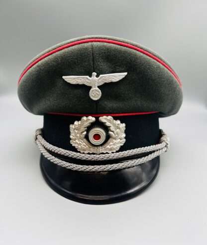 A stunning WW2 German Army (Heer) Panzer Officers Visor Cap with insignia.
