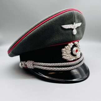 A WW2 German Army (Heer) Panzer Officers Visor Cap with insignia.