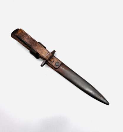 A WW1 German Close Combat Boot Knife By Gottlieb Hammesfahr and scabbard.