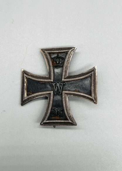 A WW1 Iron Cross 1st Class 1914 with silver frame.