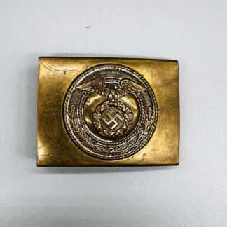 An early German Third Reich SA belt buckle, constructed in brass.