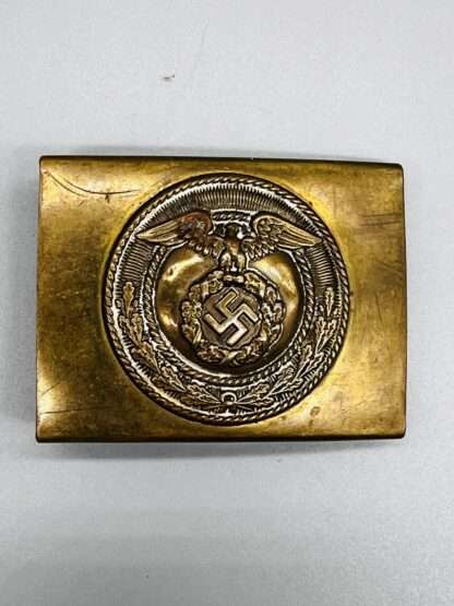 An early German Third Reich SA belt buckle, constructed in brass.