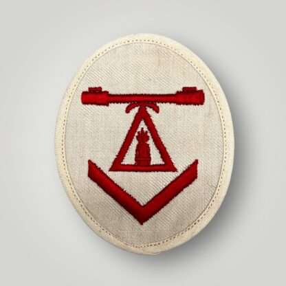 A Kriegsmarine EM Anti Aircraft Range Finder Operationsworn, embroidred in red thread on white cotton.